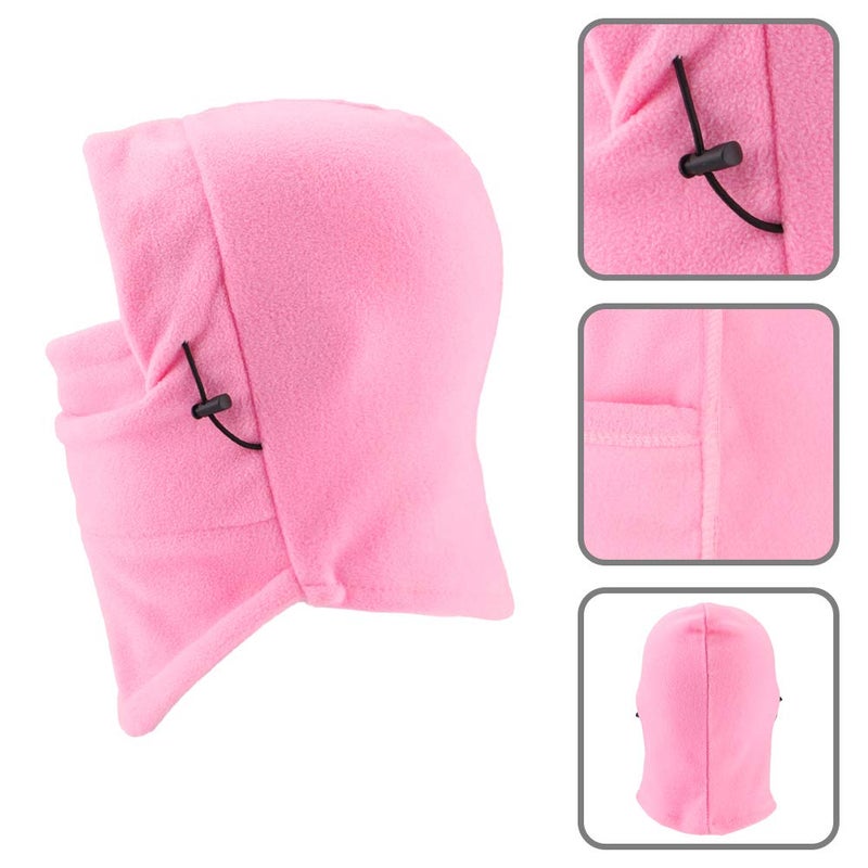 YQXCC Kids Winter Hats Balaclava Ski Mask Windproof Warm Adjustable with Fleece Lining Hat for Boys Girls Pink - Image 4